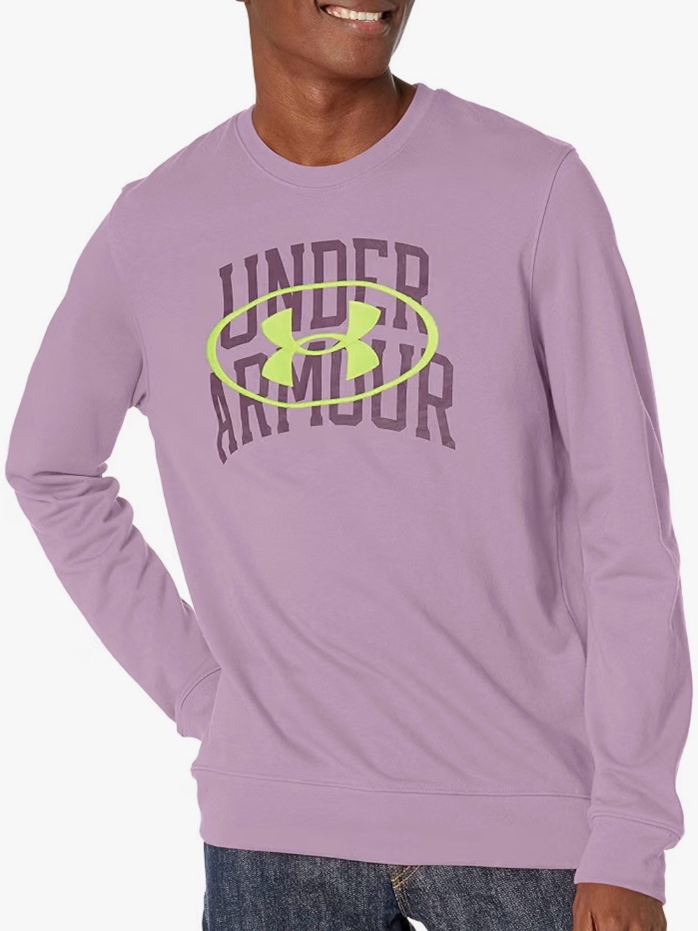 Under Armour Men’s Lavender Long-Sleeve Logo Crew